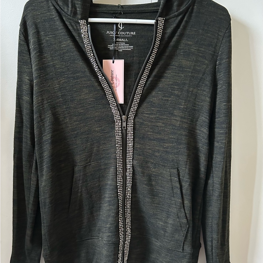 Juicy Couture Women's Dark green Zip-Up Hoodie XS NWT